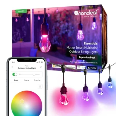 Bild av Nanoleaf Essentials Matter Smart Multicolor Outdoor String Lights Expansion Pack 15 m