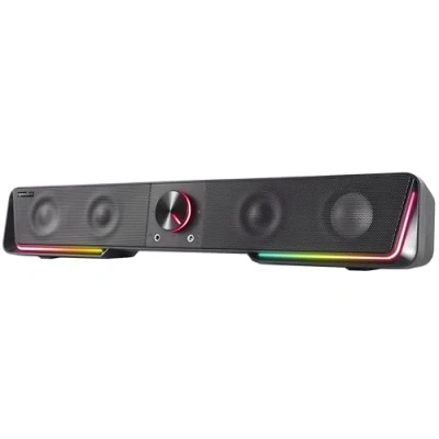 Bild av Speedlink Gravity RGB Stereo Soundbar högtalare med Bluetooth anslutning för smartphone/surfplatta belysning hörlurs och mikrofonport, svart