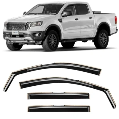 Bild av CLIM ART Vindavvisare för/Kompatibla med Ford Ranger 2011 2023 Regnavvisare Integrerade avvisare 4 st