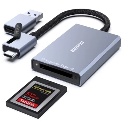 Bild av BENFEI CFexpress typ B kortläsare med USB 3.2 (Gen 2) 10 Gbit/s, C och A 2 i 1 CFexpress, kompatibel Windows/Mac/Linux/Android (inte för XQD kort)