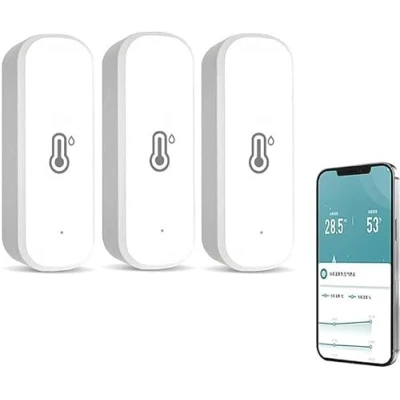 Bild av 3 st WiFi Tuya hygrometer termometersensor, inomhus utomhus trådlös temperaturfuktighetssensor, fungerar med Alexa och Google Home