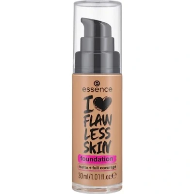Bild av essence I LOVE FLAWLESS SKIN foundation, nr 70, långvarig, matande, omedelbart resultat, matt, vegansk, oljefri, UVA och UVB filter SPF 20, utan parfym, 1 pack (30 ml)