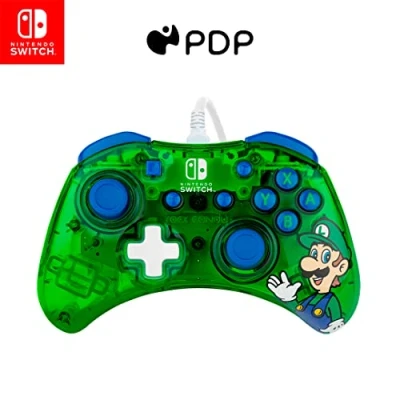 Bild av PDP Rock Candy trådbunden Gaming Switch Pro styrenhet, Official License Nintendo, OLED/Lite Compatible, Compact, Durable Travel Luigi, Grön