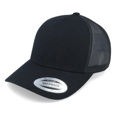 Bild av Yupoong Svart Trucker Keps Retro Black A Frame @ Hatstore