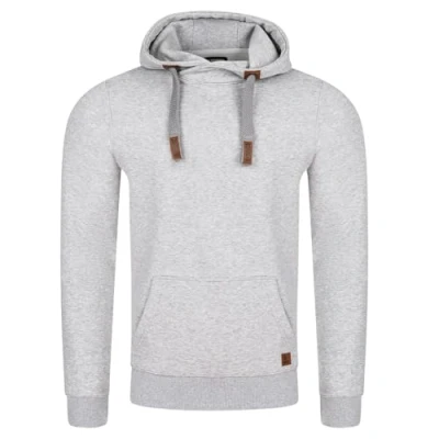 Bild av riverso Hoodie herr regular fit RIVNiklas huvtröja tröja cross over krage Grå brun grön röd blå svart beige S M L XL XXL 3XL 4XL 5XL, melange standard 1 (Bjd),