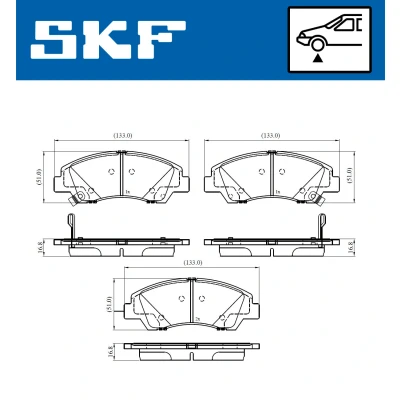 Bild av SKF VKBP 80386 A Jeu de plaquettes frein avec indicateur d&#039;usure MERCEDES BENZ: Sprinter 3.5 T Bus