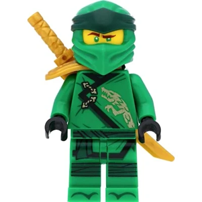 Bild av LEGO Ninjago minifigur Lloyd (Legacy) med axelrustning och svärd