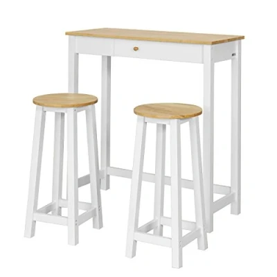 Bild av SoBuy Barbord och 2 pallar, Matgrupp, Testad för 120 kg, FWT50 WN