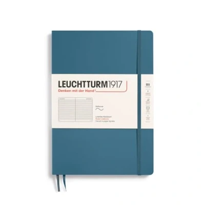 Bild av LEUCHTTURM1917 365638 Anteckningsbok sammansättning (B5), mjukt omslag, 123 numrerade sidor, Stone Blue, linjerad