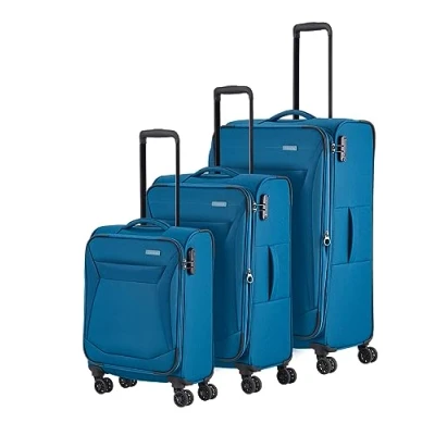 Bild av Travelite 4 hjuls resväska set Mjukt skal, storlekar L/M/S, serie Chios Trolley, bensin, Trolley (L/M/S), bagagevagn med hjul
