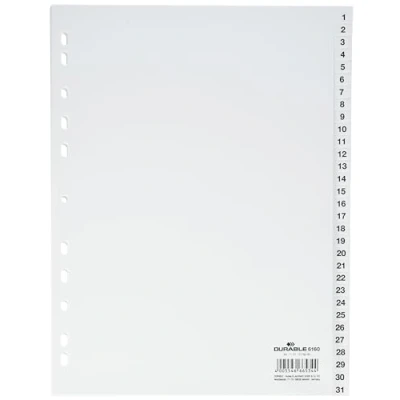 Bild av Durable 616002 Indexes with Printed and Coloured Tabs 1 31, vit
