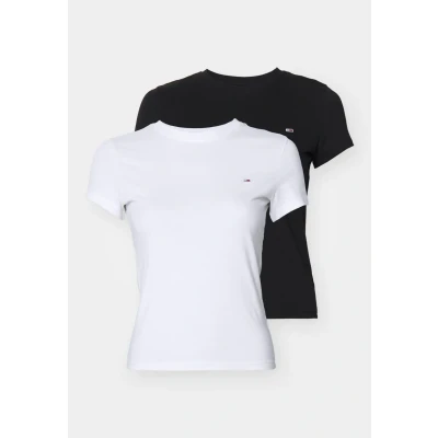 Bild av Tommy Jeans Cneck TEE 2 PACK Tshirt bas, Storlek: 32, Ecru/black