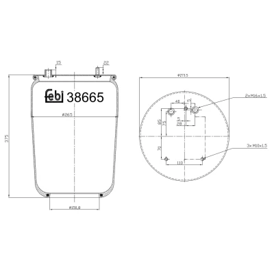 Bild av FEBI BILSTEIN 38665 Soufflet à air, suspension pneumatique DAF: CF 85