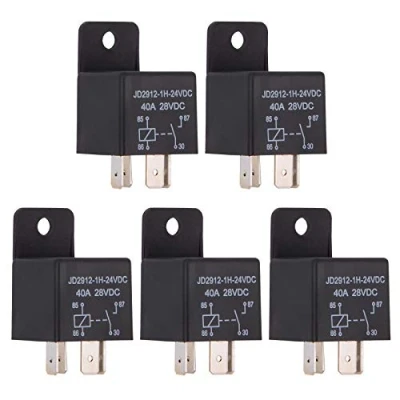 Bild av Ehdis 5 st bilrelä 24v 40 amp 4 stift, Spst modellnr. : JD2912 1H 24VDC 40A 28VDC, Bilbrytare och startare