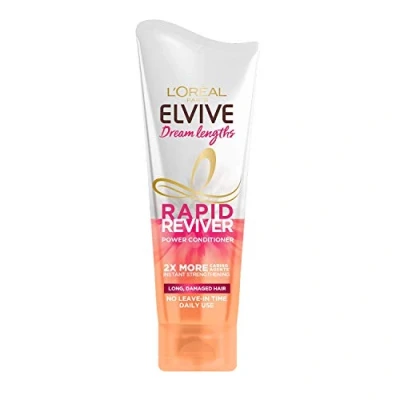 Bild av L&#039;Oreal Paris Elvive Dream Lengths Rapid Reviver Power Conditioner, närande och stärkande behandling, berikad med ricinolja, för långt, skadat hår 180 ml