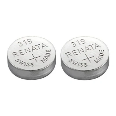 Bild av 2 x Renata 319 klockarmband i schweizisk tillverkad silveroxid 1,5 V (SR527SW)