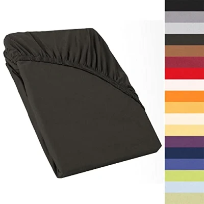 Bild av CelinaTex Perla låda vårbädd bäddmadrass dra på lakan 120 x 200 130 cm antracit jersey mako bomull 160 g/m² platt