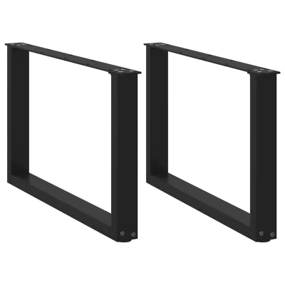 Bild av Soffbordsben U formade 2 st svart 70x(42 43) cm stål