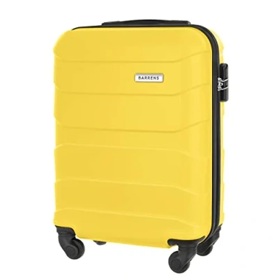 Bild av BARRENS Kabinväska Kabinbagage 55x40x20cm 34 L ABS Material Cipher lock resväska Handbagage med 4 hjul Flexibelt handtag Hårdväska Kompatibel flygbolag Gul