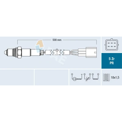 Bild av FAE 75041 Sonde lambda à large bande noir MAZDA: 3 5 portes, 5, Berline