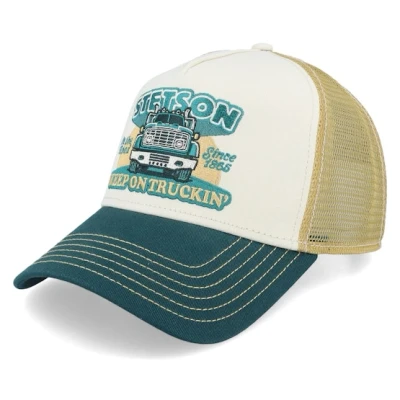 Bild av Stetson Keep On Trucking Trucker Keps Herrar basebollkeps meshkeps Snapback, med skärm, skärm sommar Vår One Size mörkgrön
