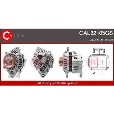 Bild av CASCO CAL15118GS Generator 12V 90A OPEL: Combo C Skåpbil / Kombi, Corsa Hatchback, Meriva A, FIAT: 500 Strada Pick up, Panda II Hatchback
