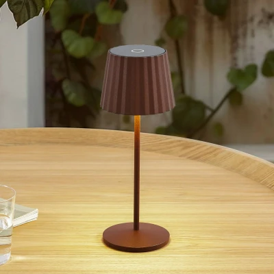 Bild av Lindby LED &#039;Esali&#039; (inclusief touchdimmer) (modern) i Brun av aluminium/grå zink för vardagsrum matsal (1 lamor, glödlampor ingår), touch lampa