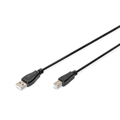 Bild av DIGITUS USB 2.0 anslutningskabel 3,0 m A (Pl) till B 480 Mbit/s anslutningskabel, kompatibel Svart