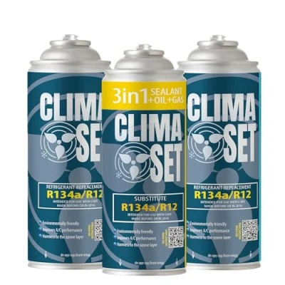 Bild av ClimaSet 3 i 1 R134a kylmedelssats för luftkonditionering bilar från 1994 till 2016 Naturmedvetna Giftfri Korrosionsbeständig delar 795 g