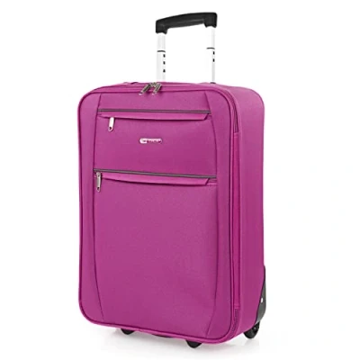 Bild av ITACA Vagn resväska, 50 cm, stuga, EVA polyester. Handbagage. Halvstyv, motståndskraftig och lätt. Teleskophandtag, 2 handtag hjul. Lågprisflyg, Fuchsia