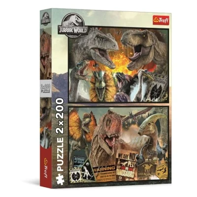 Bild av Trefl Puzzle 2 i 1: Jurassic World, Förhistorisk värld x 200 bitar Set med två pussel för tonåringar