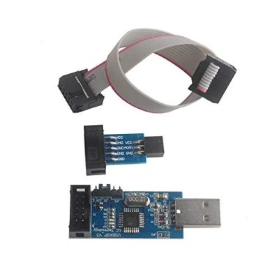 Bild av Geekstory ISP ASP ATMEL 51 AVR USB mikrokontrollerprogrammerare med kabel + 10 stift till 6 stifts adapterkort för Ender 3 eller Pro