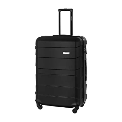 Bild av BARRENS Large Suitcase Check in Luggage 77x52x29 cm 61 L ABS material med hög slagkraft Cipher lås Flexibla handtag 360 graders hjul Elastiska 4 Svart