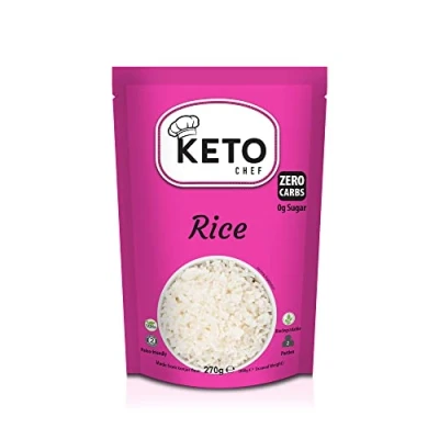 Bild av Keto Paleo vänligt smalt ris konjakmjöl veganskt ris, glutenfri, innehåller noll kolhydrater och socker, hälsosam kost med låg kalori redo att äta (270 g)