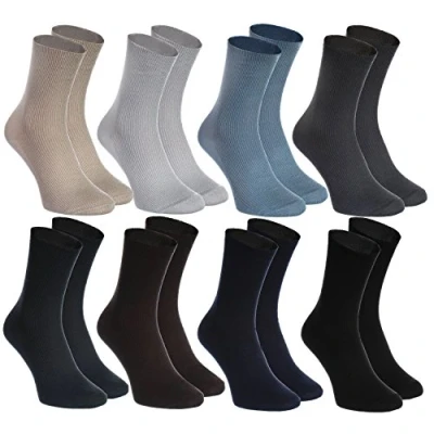 Bild av Rainbow Socks kvinnor män diabetiker strumpor utan elastiskt midjeband 8 par, flerfärgad, 44 46