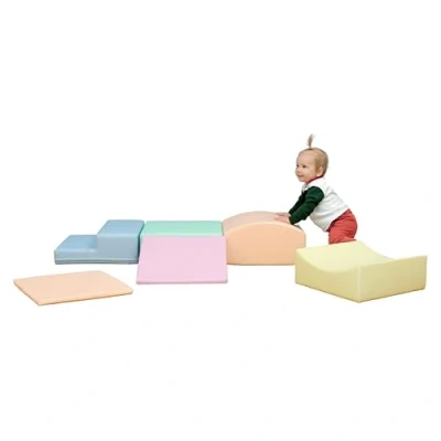 Bild av IGLU 7 XL mjuka byggstenar jättebyggstenar skumbyggstenar stora ljus pastell