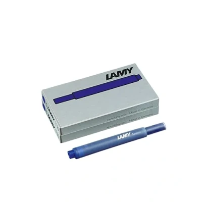 Bild av Lamy T10 Set med 2 bläckpatroner stort bläcklager lämplig för alla patronmodeller innehåll 1,25 ml per patron 5 stycken förpackning bläckfärg blå