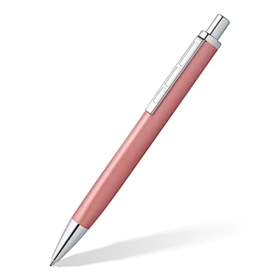 Bild av STAEDTLER Druckkugelschreiber triplus 444 M, Farbe Radiant Rose, hochwertiges Metallgehäuse in ergonomischer Dreikantform, Großraummine Schreibfarbe Blau, M20 3