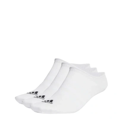 Bild av adidas Unisex Vuxen Thin and Light No Show Socks 3 Pairs, White / Black, 10.5 12.5