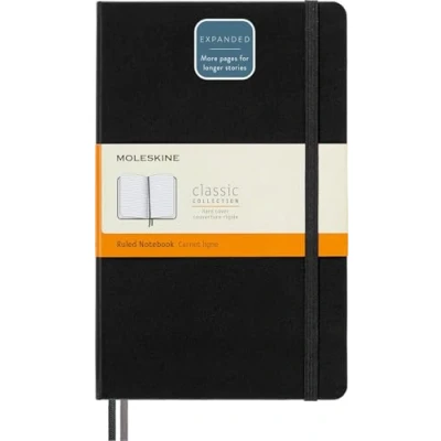 Bild av Moleskine Classic Expanded Ruled Paper Notebook Hard Cover and Elastic Closure Journal Color Black Size Large 13 x 21 A5 400 Pages