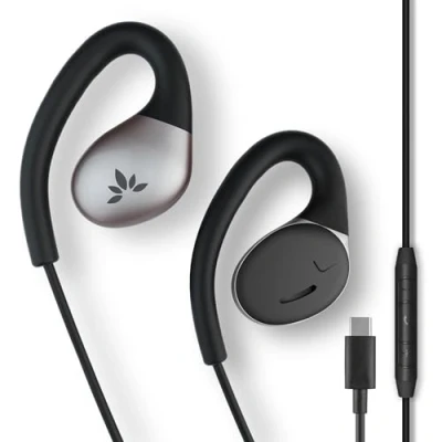 Bild av Avantree Resolve C USB trådbundna öronproppar och mikrofon (för små medelstora öra) med in line kontroller over ear krokar, hörlurar kompatibla Samsung, iPhone 15 annan typ