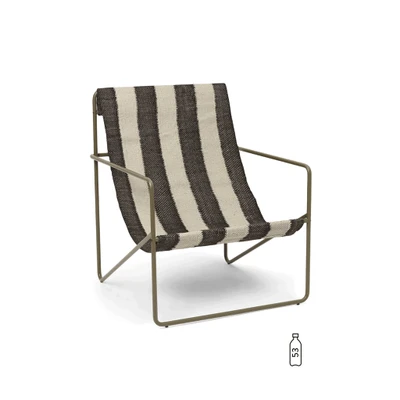 Bild av Ferm Living Desert Chair Fåtölj Olive/Off white/Chocolate W63 x H77,5 D66 cm