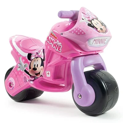Bild av INJUSA Motorcykel Twin Dessert Mimmi Pigg för barn från 18 månader till 3 år, permanent dekoration, breda plasthjul och bärhandtag, rosa