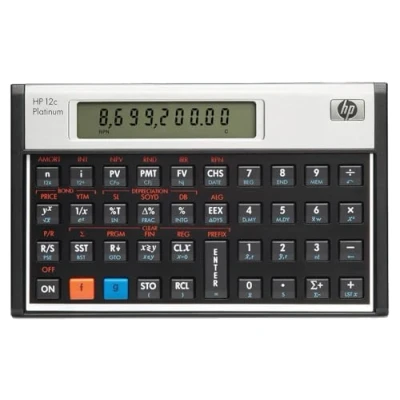 Bild av HEWLETT PACKARD HP12CPLAT Kalkylator, Svart, Vit,