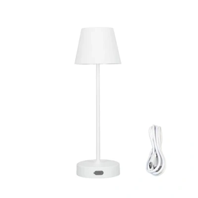 Bild av EDO dimbar LED Batteri Bordslampa USB Uppladdningsbar Touch laddningsbar Batterilampa, NELI 2,7W 2700K, IP54 Stänksäker för Inomhus/Utomhus, Läsning, Camping, Vit