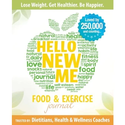 Bild av Hello New Me: A Daily Food and Exercise Journal to Help You Become the Best Version of Yourself, (90 Days Meal Activity Tracker)