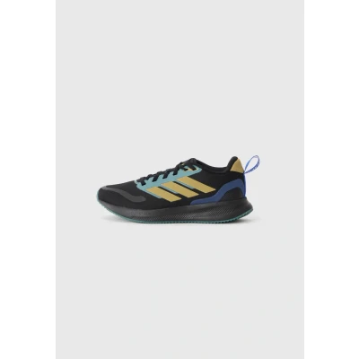 Bild av adidas Performance Runfalcon 5 Unisex Löparskor terräng för barn, Storlek: 35.5, Core black/khaki/preloved teal Konstmaterial/textil