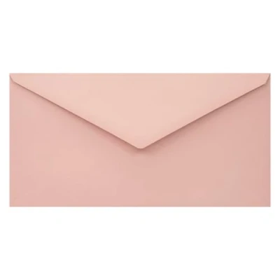 Bild av Netuno 25 kuvert blek rosa DIN lång 110 x 220 mm g Woodstock Cipria långa färgade natur papper DL för bröllopskort födelsedagskort dop jul påskkort