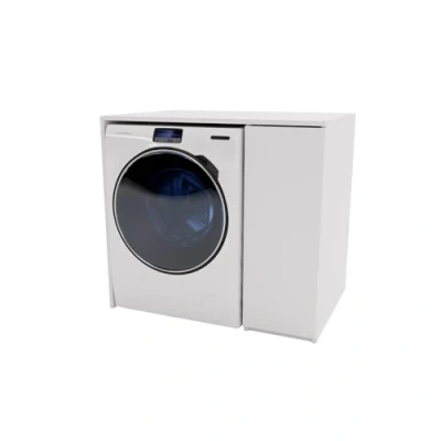 Bild av MRBLS_HOME Tvättmaskinskåp 96 x 88,5 66 cm (B/H/T) skåp för tvättmaskin minimalistiskt överbyggnadsskåp, eller torktumlare modern tvättmaskin, torktumlare,