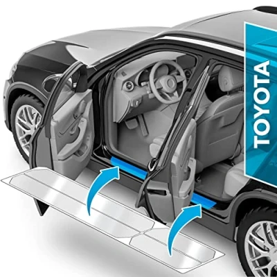 Bild av uProtect skyddsfilm för trösklar till bildörrar Toyota RAV4 5 (V) A5 I 2018 2025 skyddsfolie bildörr lackskyddsfolie med rakel transparent glansig